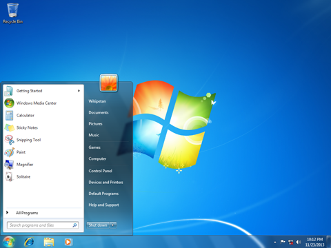 Image of a Microsoft Windows 7 desktop.